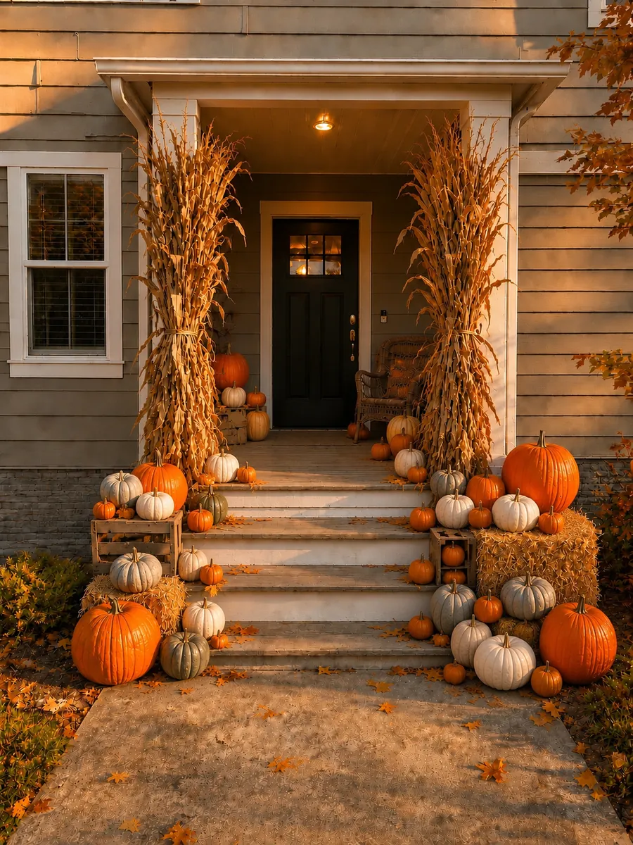 The Homestead porch after decorating